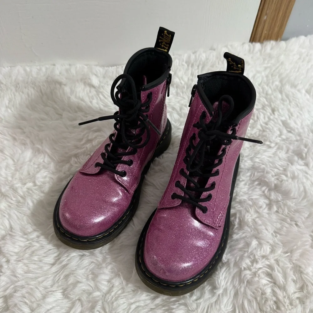 Dr. Martens Pink Patent Leather Combat Boots Size 2